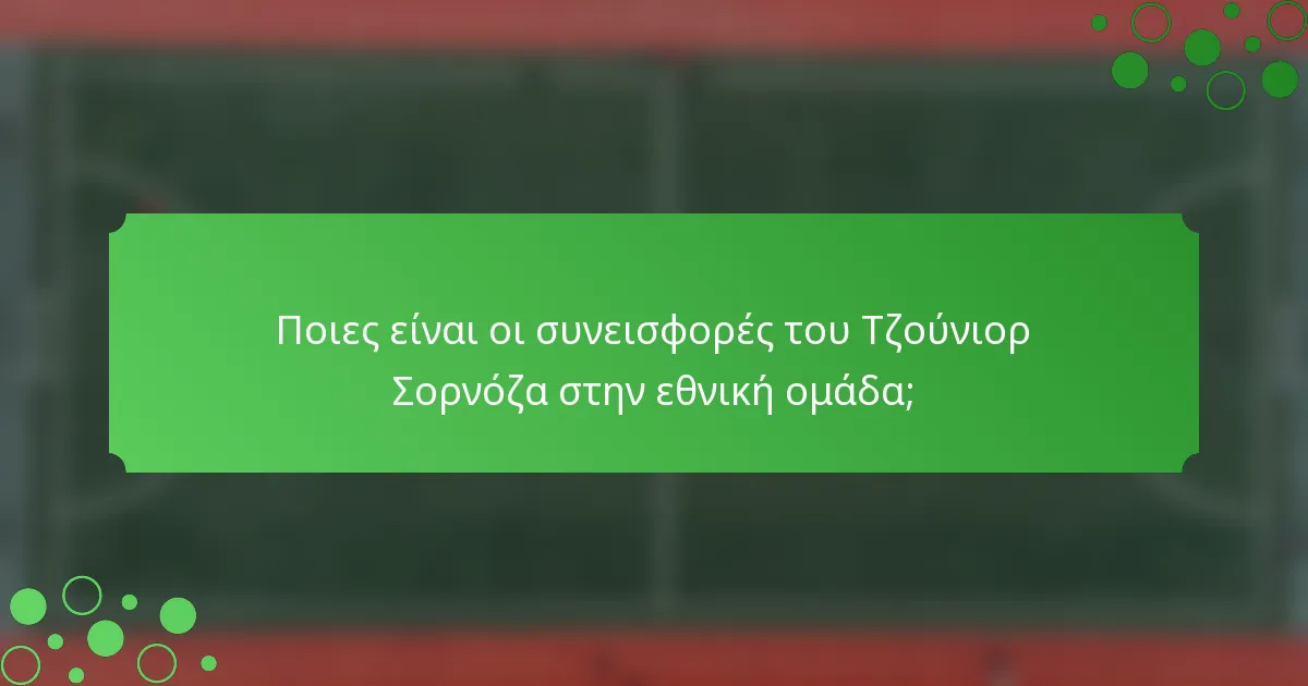 Ποιες είναι οι συνεισφορές του Τζούνιορ Σορνόζα στην εθνική ομάδα;