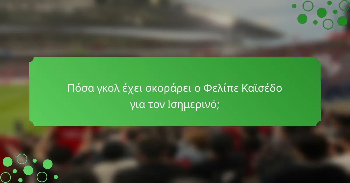 Πόσα γκολ έχει σκοράρει ο Φελίπε Καϊσέδο για τον Ισημερινό;