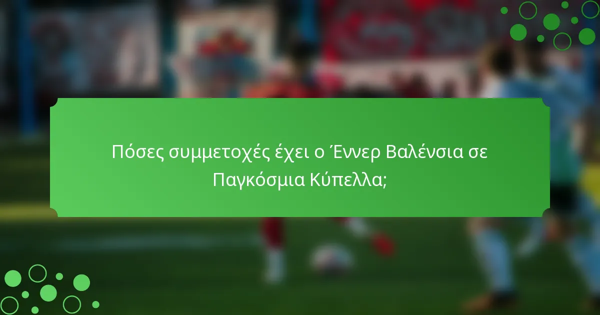 Πόσες συμμετοχές έχει ο Έννερ Βαλένσια σε Παγκόσμια Κύπελλα;