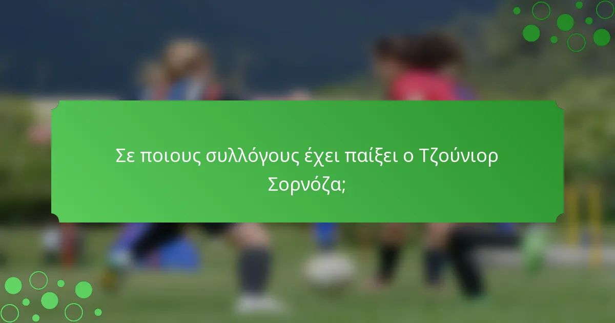Σε ποιους συλλόγους έχει παίξει ο Τζούνιορ Σορνόζα;